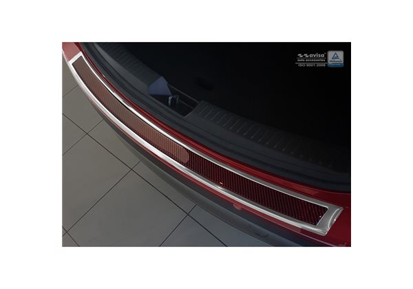 Protector Paragolpes Acero Inoxidable Mazda Cx-5 2014- Cromado/look Carbono Rojo-negro