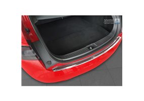 Protector Paragolpes Acero Inoxidable Tesla Model S 2012- Cromado/look Carbono Rojo-negro