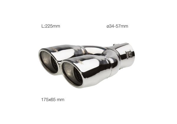 Cola Escape Sr Ovalada Acero Inoxidable Doble Inclinado