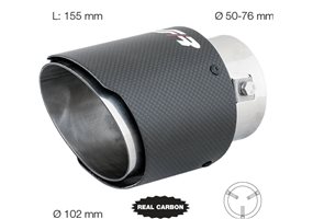 Cola Escape Sr Redondo De Carbono Con Salida Inclinada 102 Mm