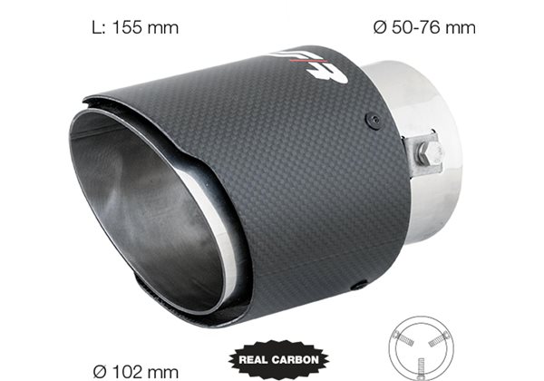 Cola Escape Sr Redondo De Carbono Con Salida Inclinada 102 Mm