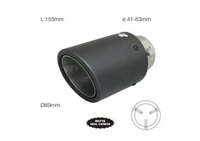 Cola Escape Sr Redondo De Carbono Con Salida Inclinada 89 Mm