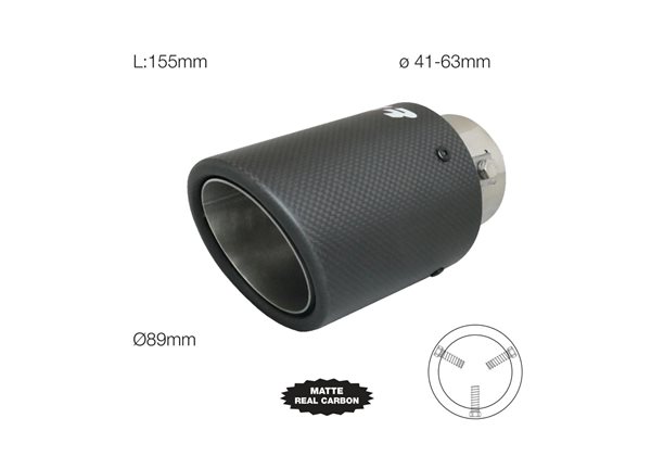 Cola Escape Sr Redondo De Carbono Con Salida Inclinada 89 Mm