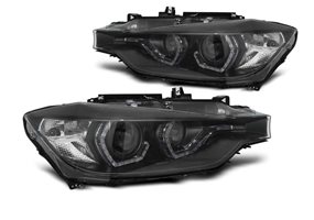 Juego faros delanteros Bmw F30/F31 10.11 - 05.15 Angel Eyes Led Negros Hid Drl
