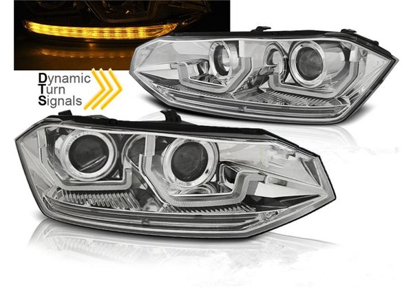 Juego De Faros Delanteros Vw Polo Vi 2g 2017- Seq Led Chrome