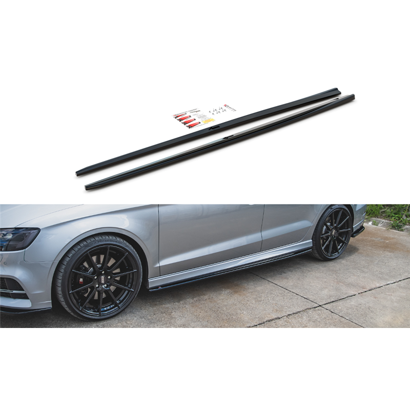 Añadidos taloneras V.2 Audi S3 / A3 S-line Sedan 8v Facelift Maxtondesign