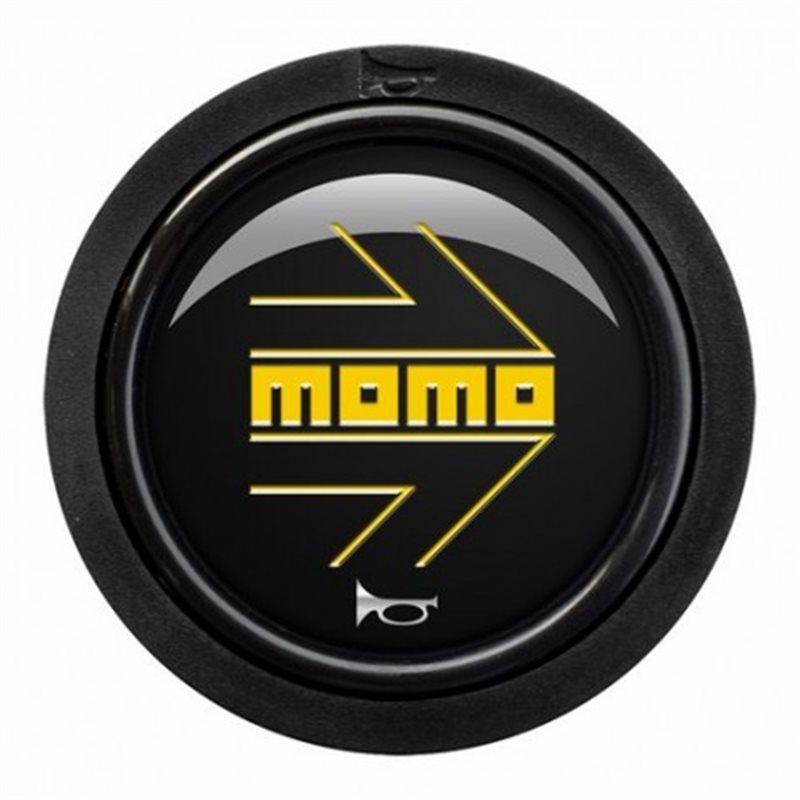 Pulsador momo arrow logo polish negro-yel.2c r