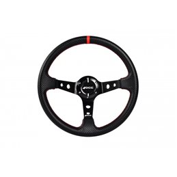 Volante desplazado mod. track vinilo carbon look brazos negros occ motorsport