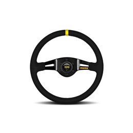 Volante momo 350 mm piel 2 brazos negro mod.03