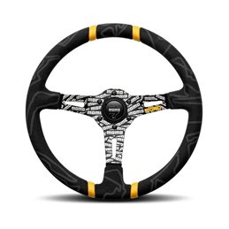 Volante momo ultra 350 mm microfibra negro