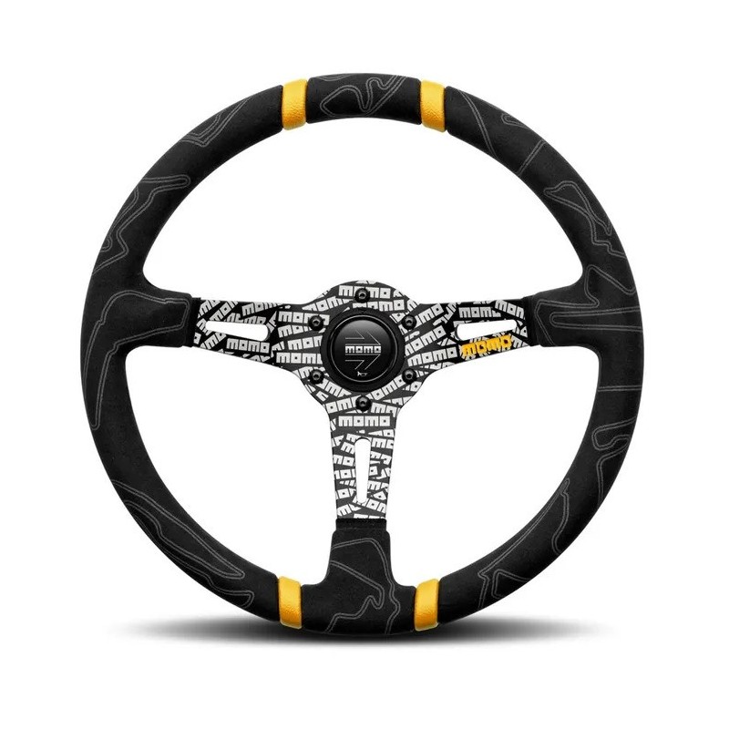 Volante momo ultra 350 mm microfibra negro