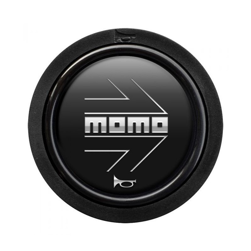 Pack 10 pulsador momo arrow logo negro mate cromado 2cc f