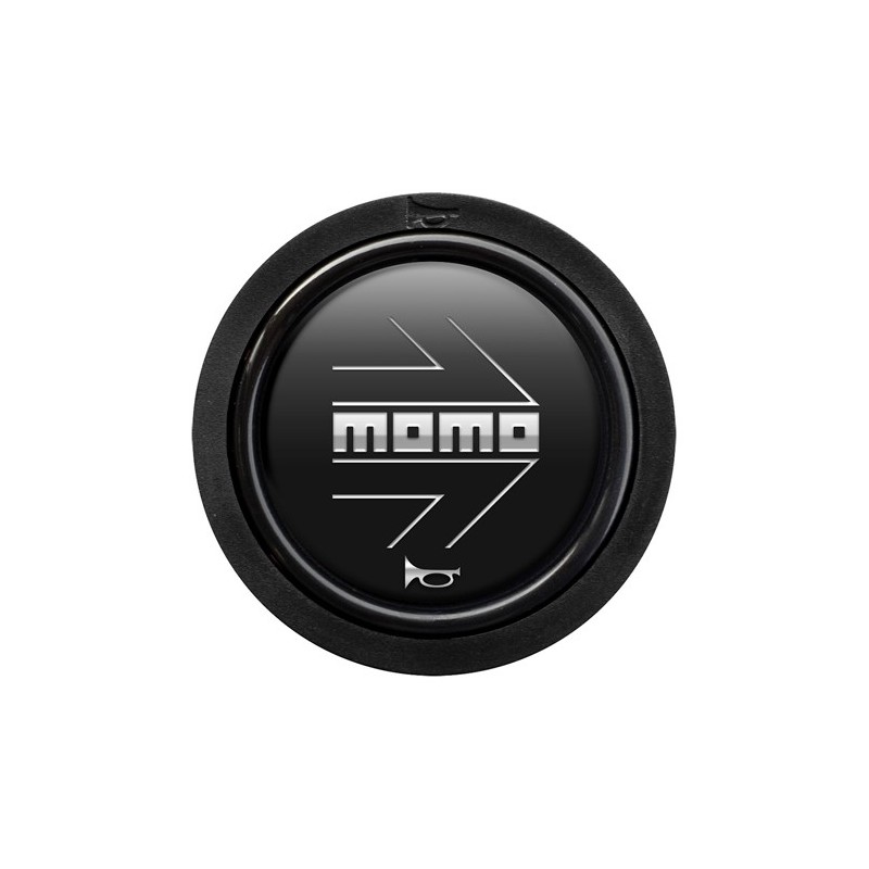Pack 10 pulsador momo arrow logo negro mate cromado 2cc r