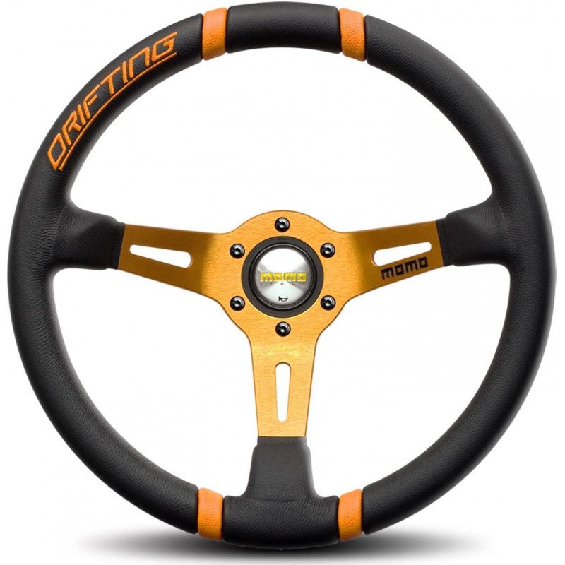 Volante momo drifting 350 mm de piel