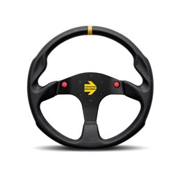 Volante momo 80 350 mm piel lisa negra