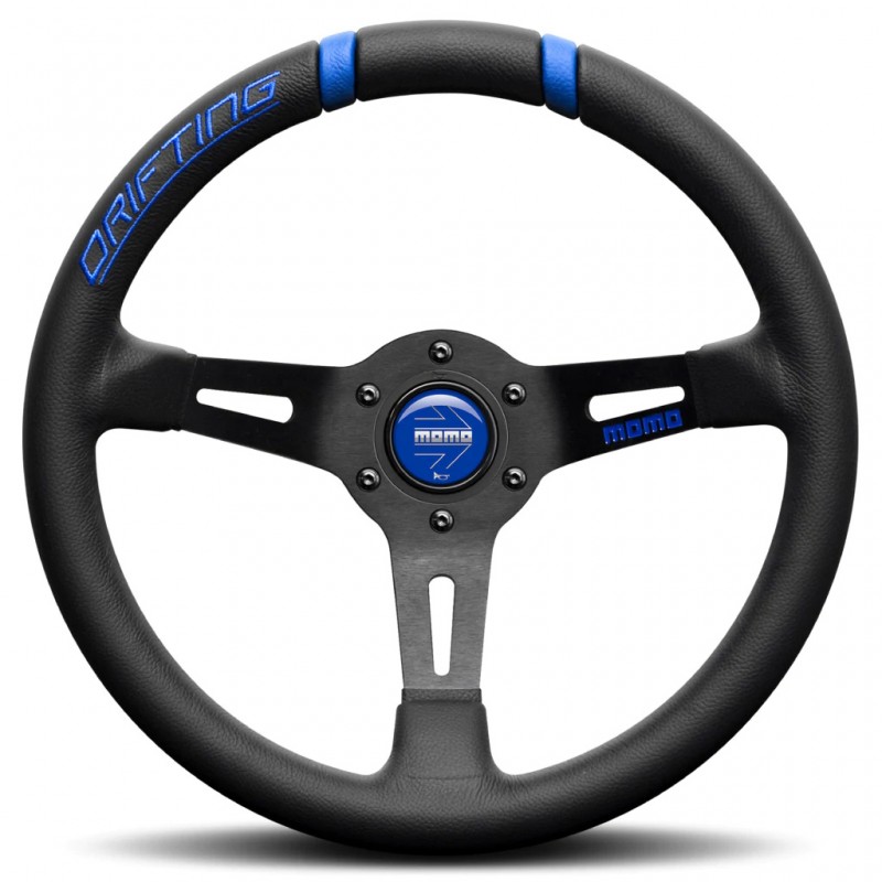 Volante momo drifting 330 negro-azul