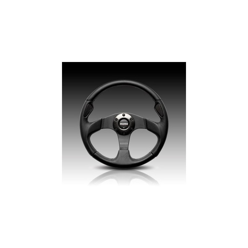 Volante momo jet d32 320 cuero negro.