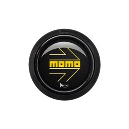 Pack 10 pulsador momo arrow logo brillante negro amarillo 2cc r