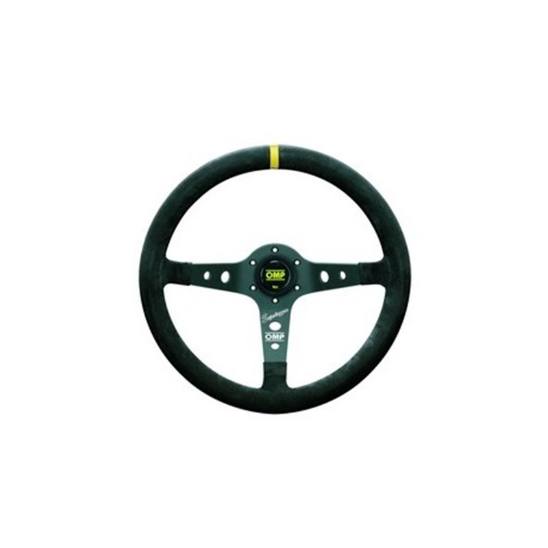 Volante omp corsica superleggero:suede piel 350mm oval: 30x28mm negro/negro