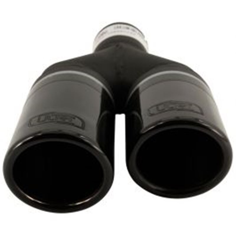 Cola de escape Ulter Sport (Derecho) - Dubbel Rond Ø70mm - Lengte 200/180mm - Montage -50mm - RVS Zwart 