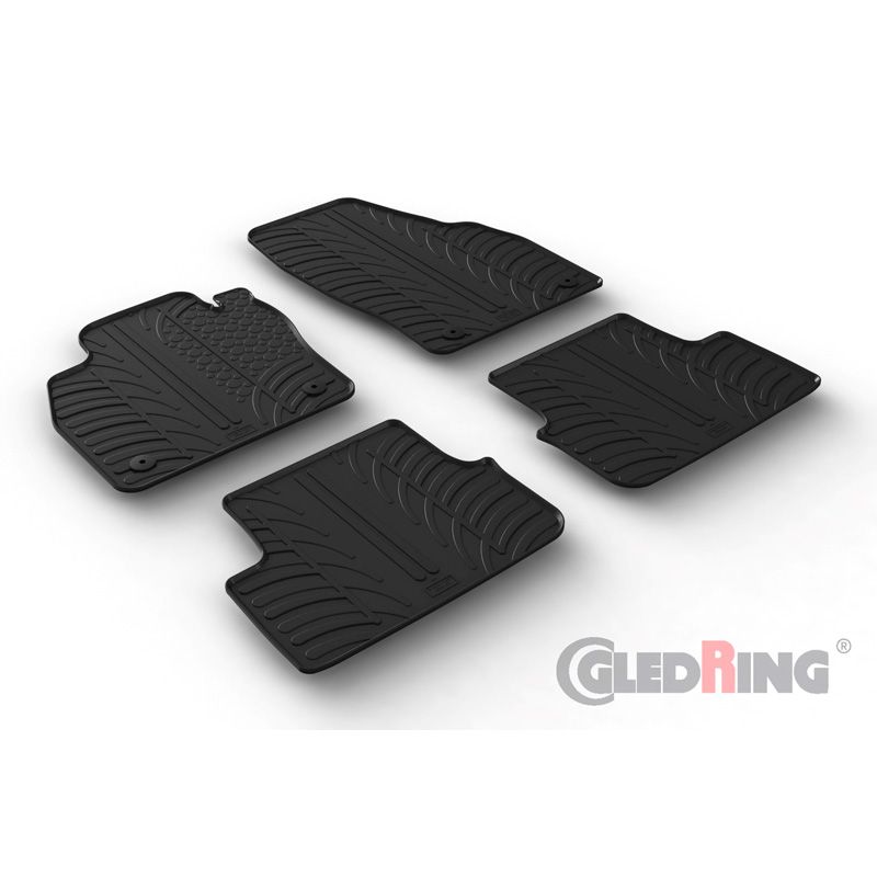 Alfombrilla goma Gledring Audi A1 (GB) 12/2018- (4 piezas+clips montaje) 