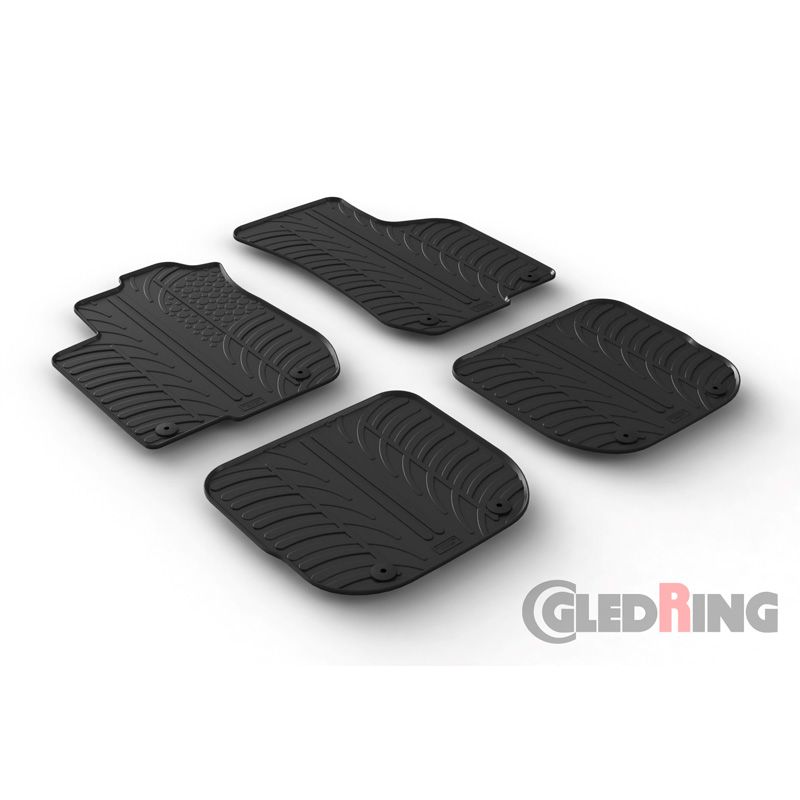 Alfombrilla goma Gledring Audi A3 8L 1996-2003 (T profiel 4 delig + montageclips) 