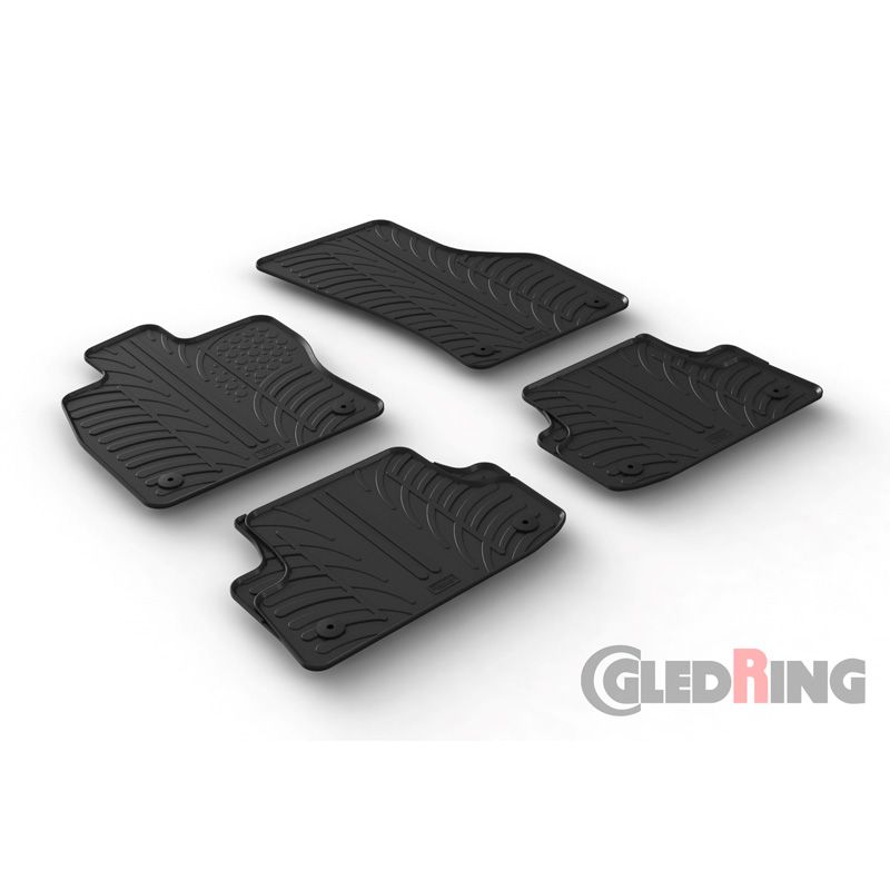 Alfombrilla goma Gledring Audi A3 (8V) HB/Sportback/Sedan 2012-2020 (T profiel 4 delig + montageclips) 