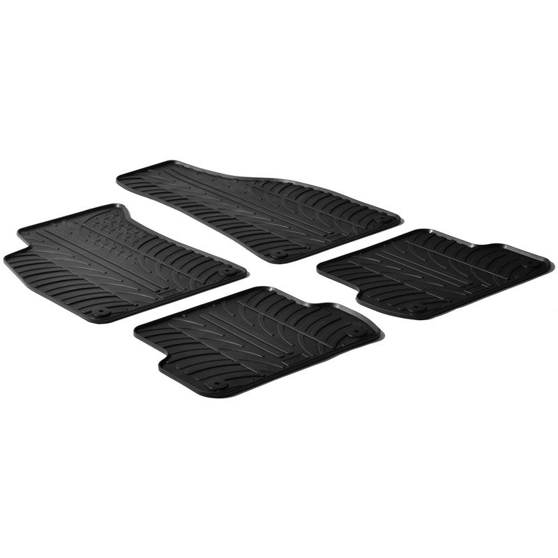 Alfombrilla goma Gledring Audi A4 8E 2001-2008 / Seat Exeo (4 piezas+clips montaje) 