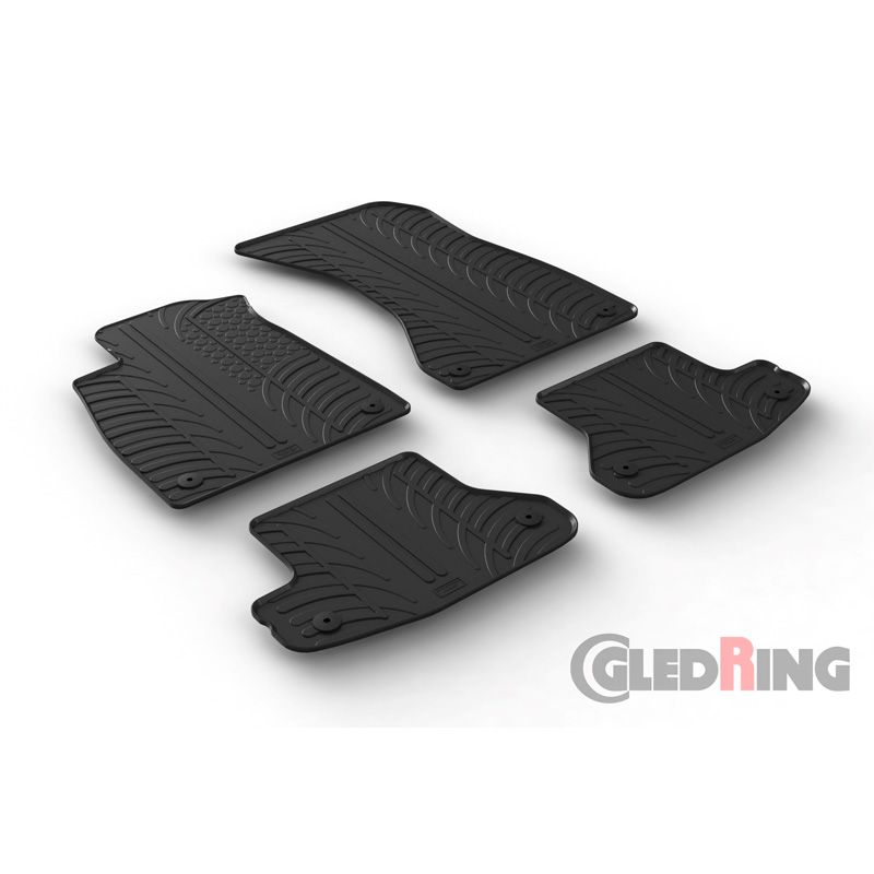 Alfombrilla goma Gledring Audi A5 Coupe 12/2016- (4 piezas+clips montaje) 