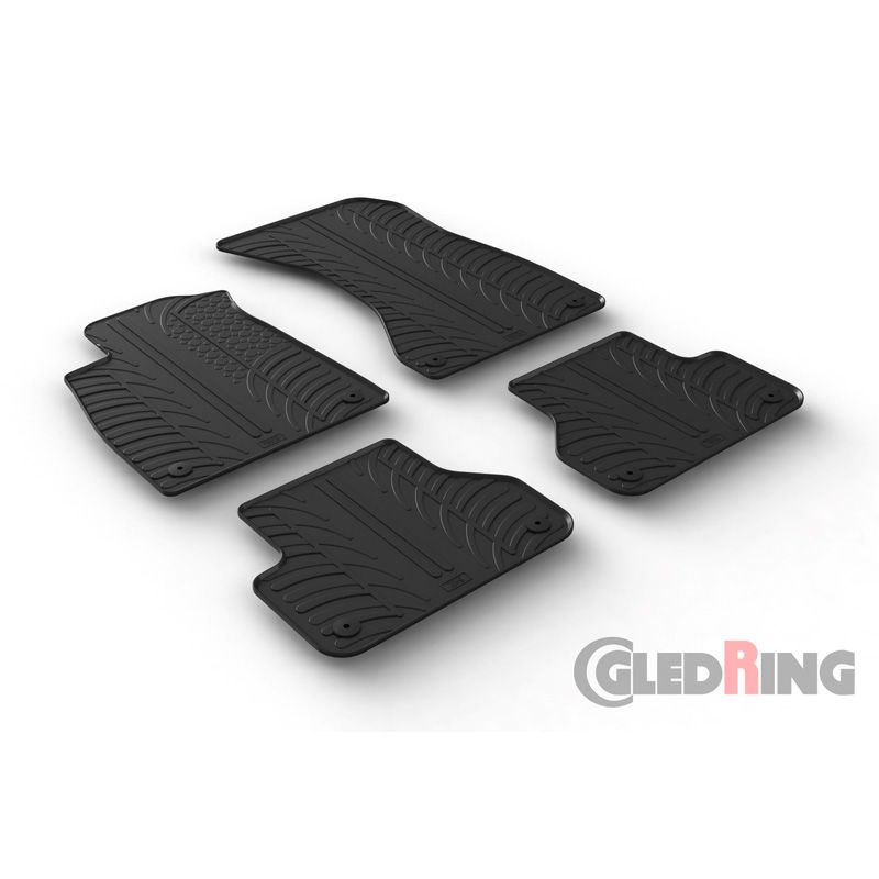 Alfombrilla goma Gledring Audi A5 Sportback 12/2016- (4 piezas+clips montaje) 