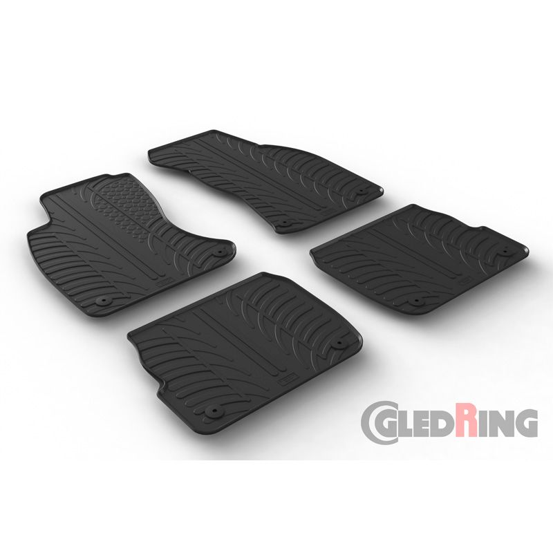 Alfombrilla goma Gledring Audi A6 1997-2004 (4 piezas+clips montaje) 