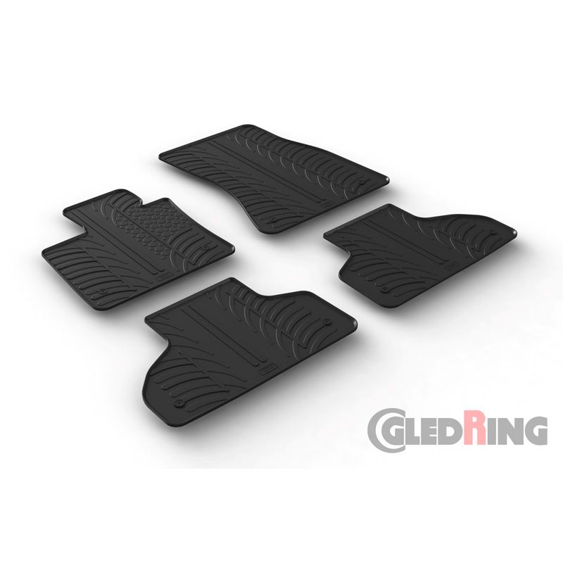 Alfombrilla goma Gledring BMW X5 (F15) 2013-2018 (4 piezas+clips montaje) 