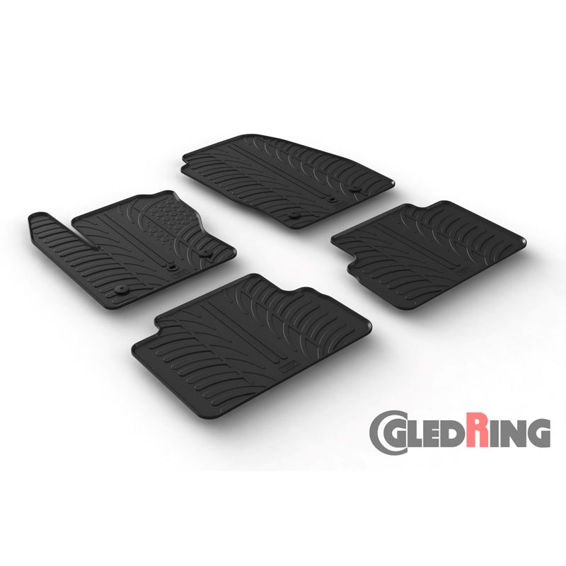 Alfombrilla goma Gledring Ford C-Max 2015- (4 piezas+clips montaje) 