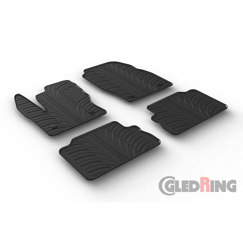 Alfombrilla goma Gledring Ford Kuga 2016-2019 (4 piezas+clips montaje) 