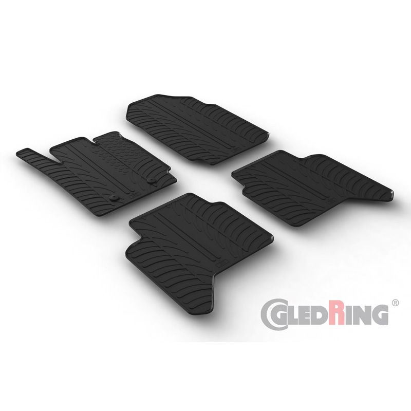 Alfombrilla goma Gledring Ford Ranger (TKE) Double Cab 5/2013- (Automatico) (4 piezas+clips montaje) 