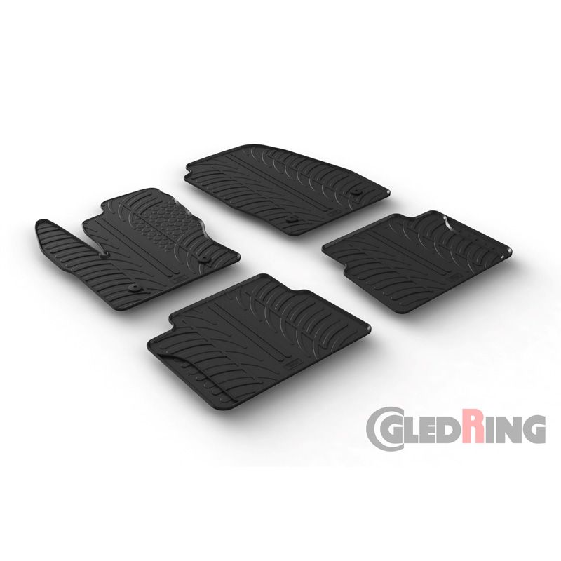 Alfombrilla goma Gledring Ford Transit Connect Kombi Furgon (L1/L2) 2014-2022 (4 piezas+clips montaje) 