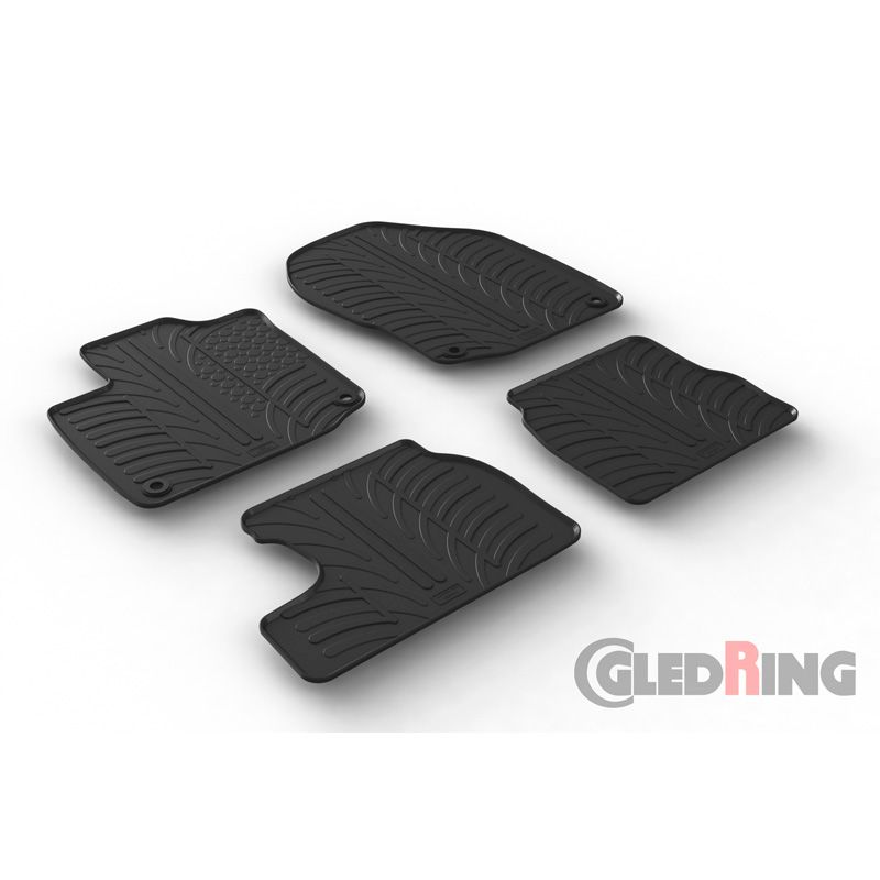 Alfombrilla goma Gledring Honda Civic Diesel 2012-2017 (4 piezas+clips montaje) 