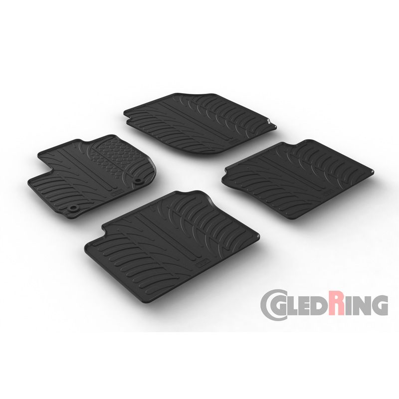Alfombrilla goma Gledring Honda HR-V (RU) 2015-2021 (4 piezas+clips montaje) 