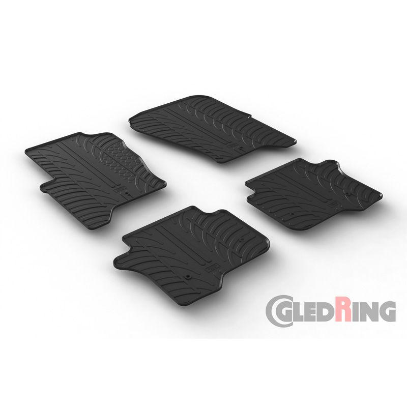 Alfombrilla goma Gledring Landrover Discovery 4 2009-2017 (4 piezas+clips montaje) 