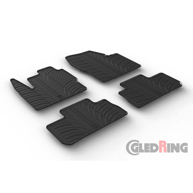 Alfombrilla goma Gledring Landrover Freelander II 2007- (4 piezas+clips montaje) 