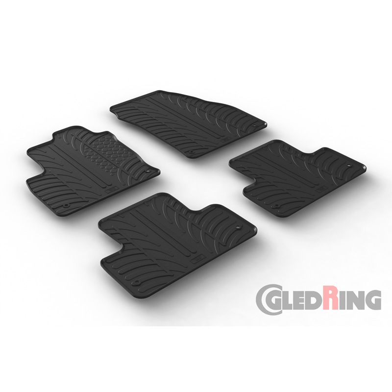 Alfombrilla goma Gledring Range Rover Evoque 2011-2019 (4 piezas+clips montaje) 