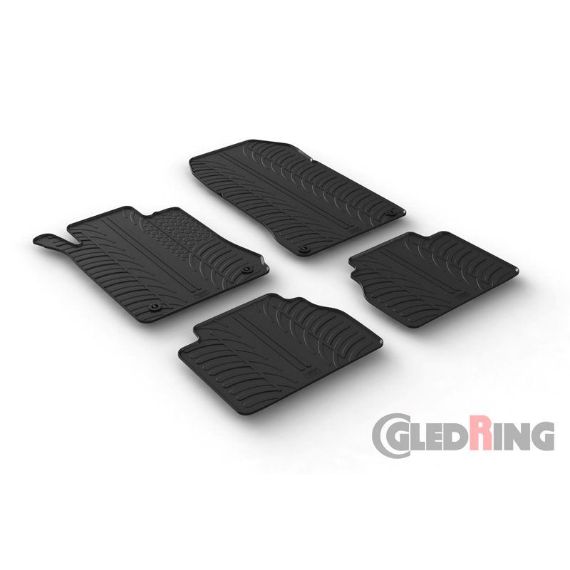 Alfombrilla goma Gledring Mercedes E-Klasse W210 1995-2003 (4 piezas+clips montaje) 