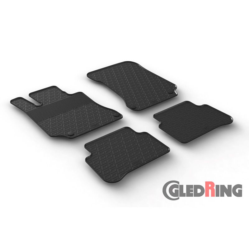 Alfombrilla goma Gledring Mercedes E-Klasse W212 2014- (4 piezas+clips montaje) 