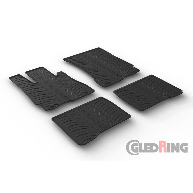 Alfombrilla goma Gledring Mercedes S-Klasse W221 2005-2013 (4 piezas+clips montaje) 