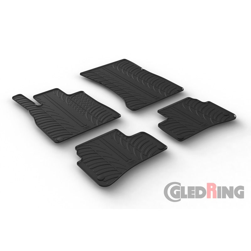 Alfombrilla goma Gledring Mercedes S-Klasse W222 9/2013-8/2020 (4 piezas+clips montaje) 
