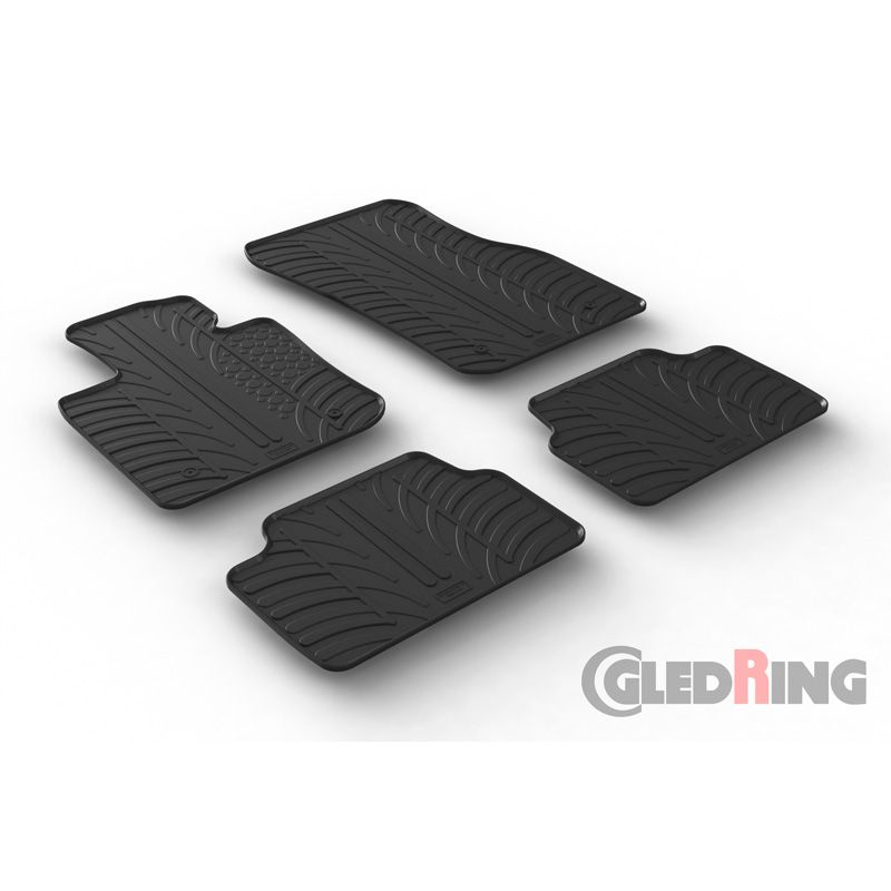 Alfombrilla goma Gledring Mini F55 5-pueras 2014- (4 piezas+clips montaje) 