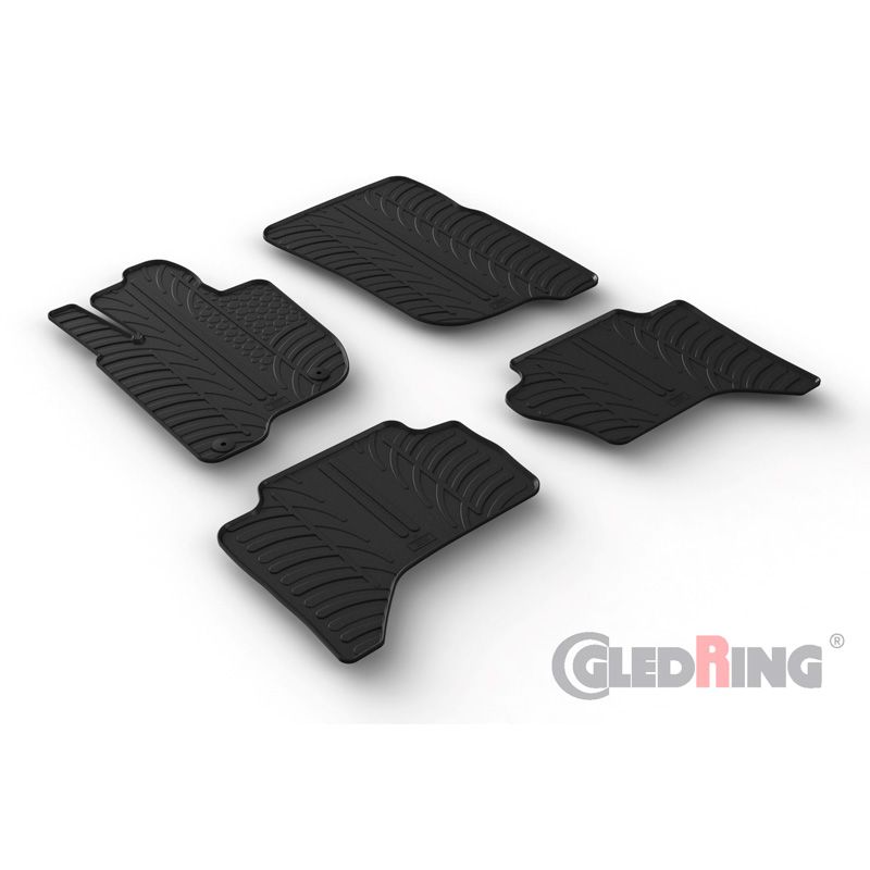 Alfombrilla goma Gledring Mitsubishi L200 (Triton) 2015-2019 & FL 2019- (4 piezas+clips montaje) 