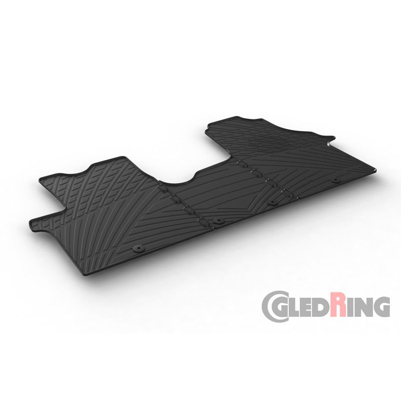 Alfombrilla goma Gledring Renault Traffic & Opel Vivaro 2014-2019 / Fiat Talento & Nissan NV300 2016- (3 piezas+clips montaje) 