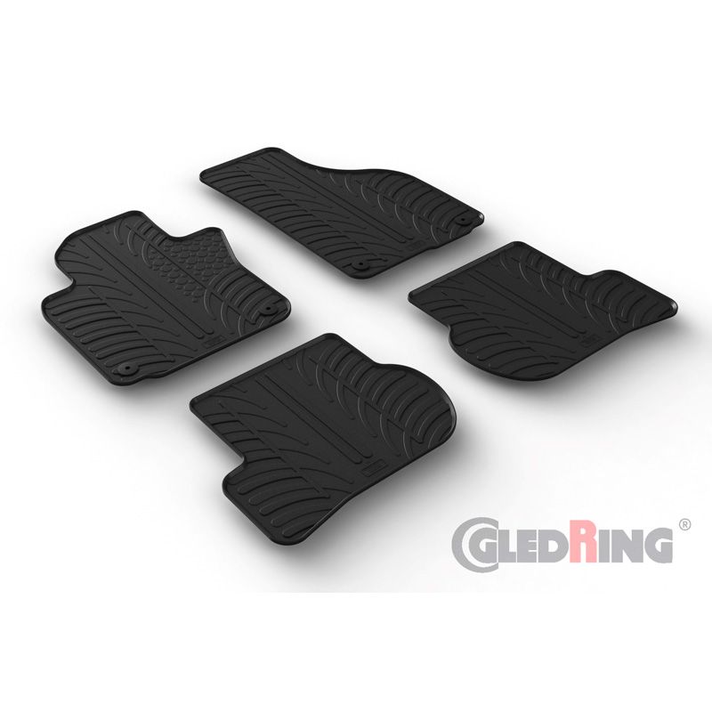 Alfombrilla goma Gledring Skoda Octavia II 2004-2012 (4 piezas+clips montaje) 