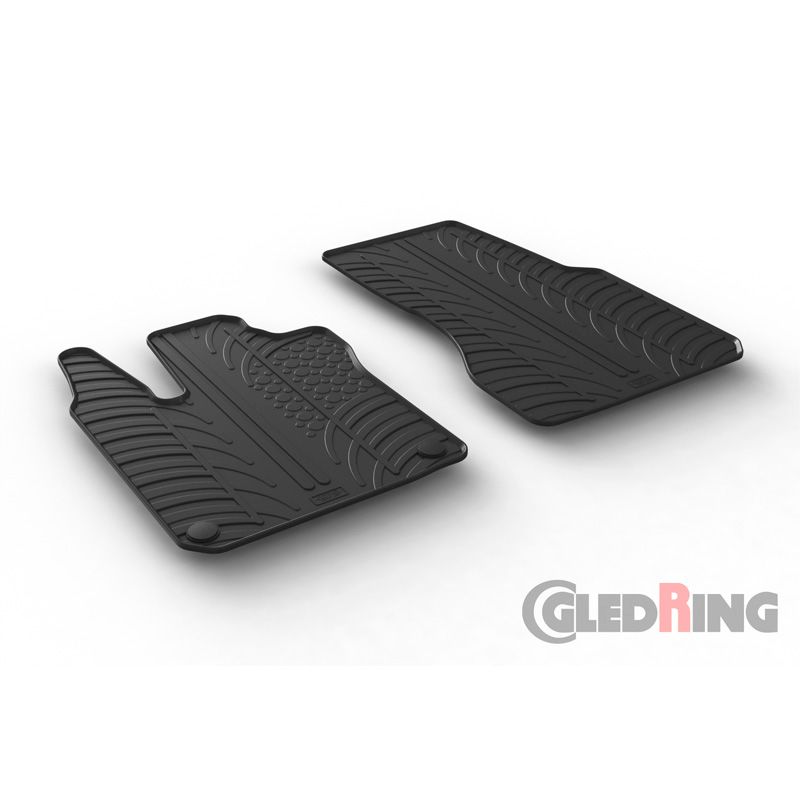 Alfombrilla goma Gledring Smart ForTwo 453 2014- (2 piezas+clips montaje)